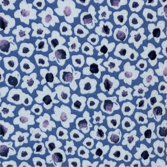 Karen Scott Blouse Dipsy Floral Print Short Sleeve Light Blue White Size S - Picture 7 of 9